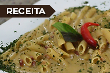 Receita "Penne ao Molho de Cappuccino Caf Tamura"